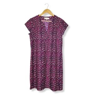 JUDE Connally Laney Dress in Mini Magenta Leopard Jude Cloth Size Medium